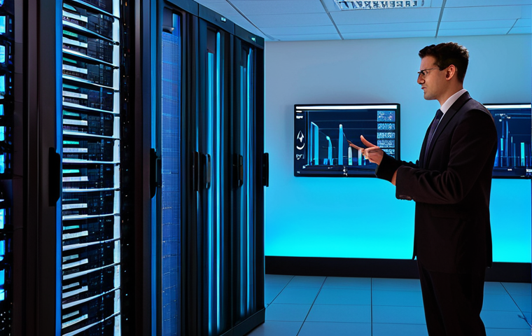 A diverse group of professional adults, including men and women, dressed in modest business attire, are standing confidently in a clean, modern data center. They are surrounded by sleek server racks emitting a soft blue glow, and one person is gesturing towards a holographic display showing abstract charts and graphs related to public finance data. The atmosphere is one of efficiency and forward-thinking innovation. High-resolution, professional studio lighting, sharp focus, perfect anatomy, correct proportions, natural pose, well-formed hands, proper finger count, natural body proportions. safe for work, appropriate content, fully clothed, professional.