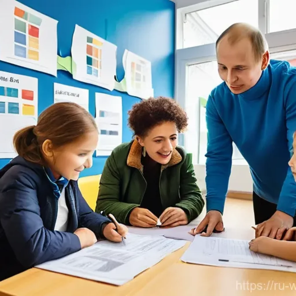 다문화 사회복지 - **Prompt 1: A Welcoming Community Hub**
A vibrant and modern community center in a Russian city,...