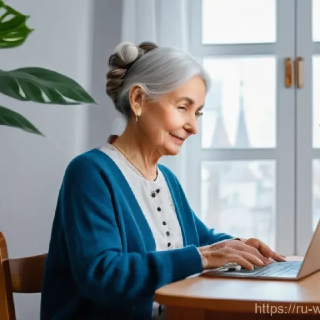 사회복지 인공지능 연구 - **Prompt 1: Elderly Citizen Using Gosuslugi Portal with AI Assistance**
    "A cozy, well-lit living...